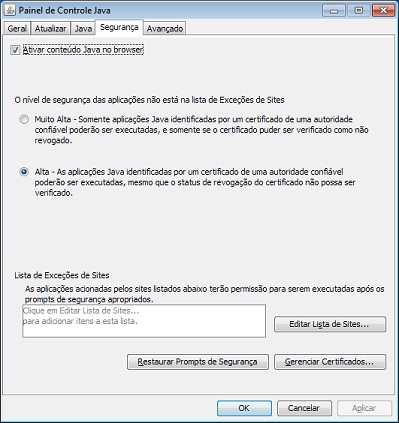 Ativar o Java